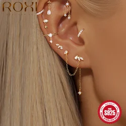 ROXI Long Chains Stud Earrings For Women Tassel Chain  925 Sterling Silver Earrings Jewelry Pendientes Plata 925 Silver Earings