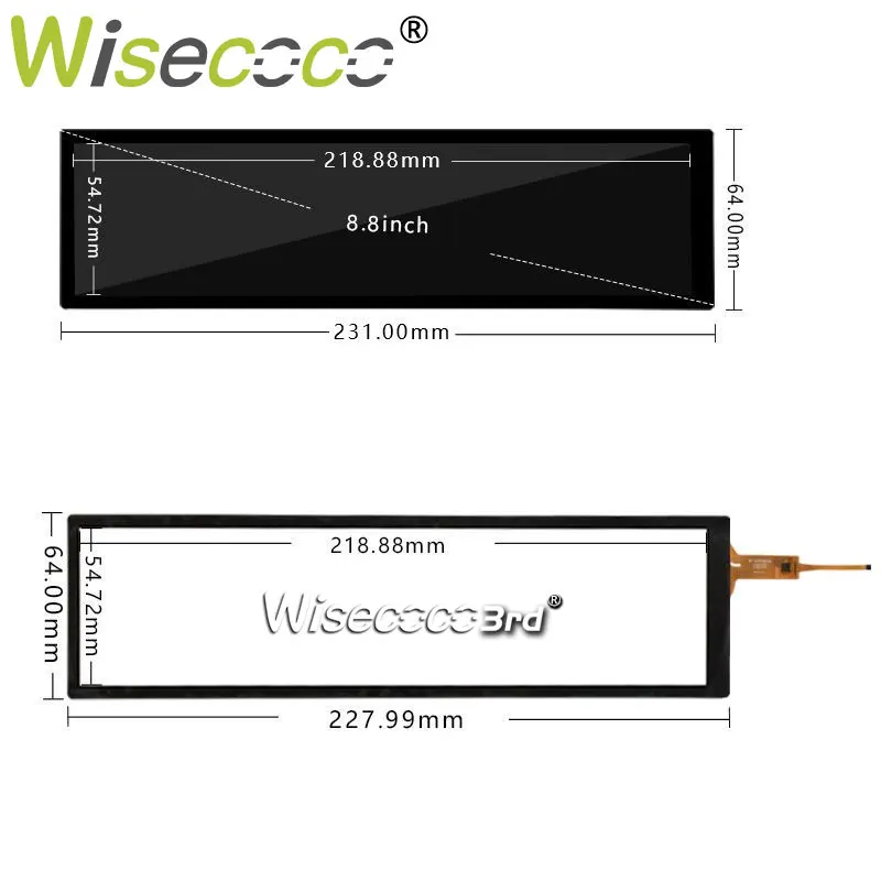 Wisecoco 8,8 Zoll 1920x480 Stretched Bar LCD-Display Multi-Touch-i² c kapazitiven Touchscreen