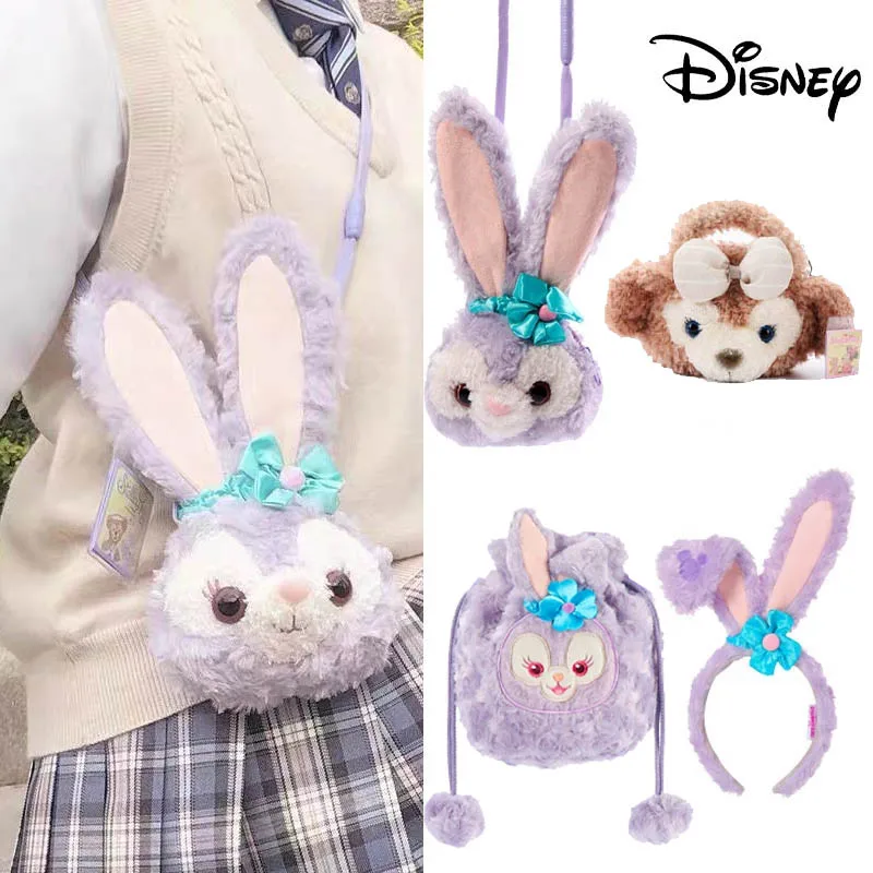 Disney StellaLou ShellieMay Plush Bag Cartoon Cute Plush Toy Backpack Kawaii Students Single-shoulder Bag women Gifts