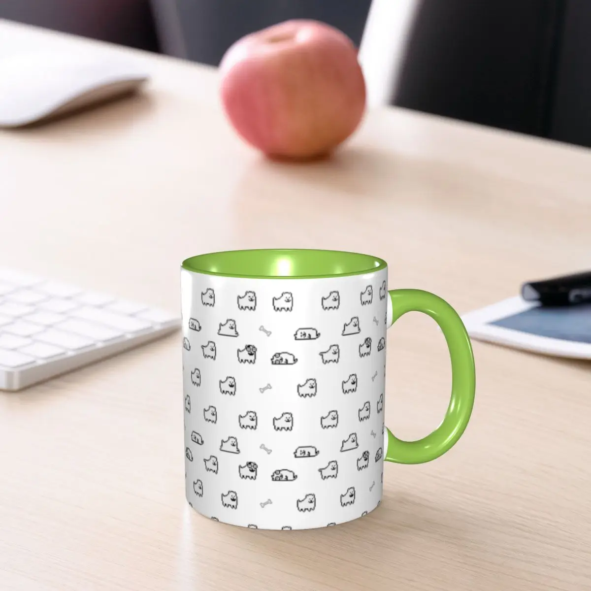 UNDERTALE ANNOYING DOG SEAMLESS PATTERN Mug Funny Ceramic Coffee Cups Tea Mugs Milk Cup Drinkware Gifts for Friends