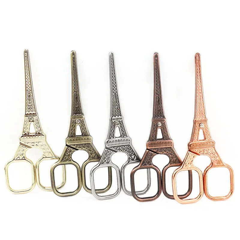 Vintage Tower Scissor Bronze Color Plated Stainless Steel Utility Knife Cutter for Paper Home DIY Art School A7081