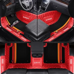 Luxury Car Floor Mat For Genesis G80 2009-2014 2015 2016 2017 LHD Full Coverage Auto Carpets Rugs Double Layers Leather Car Mats