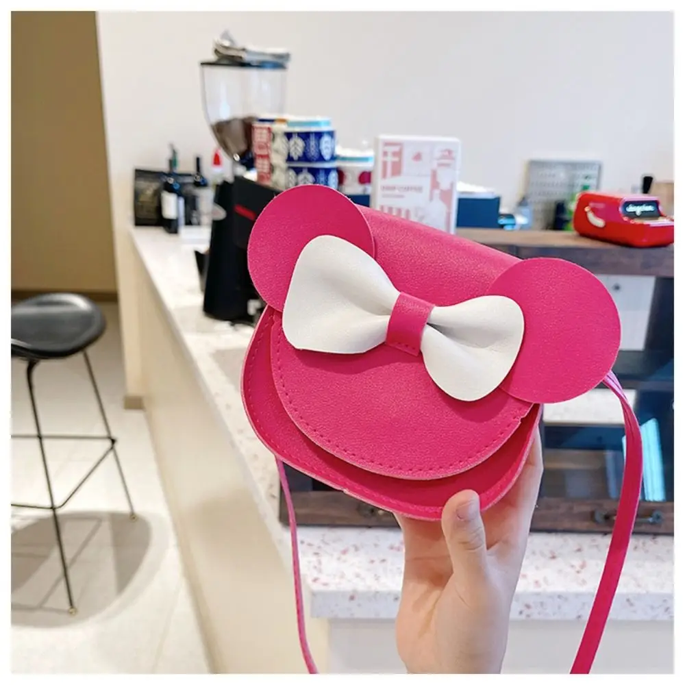 Mini Crossbody Shoulder Bag Coin Purse Handbag with Cute Mouse Ear Bowknot for Little Girls