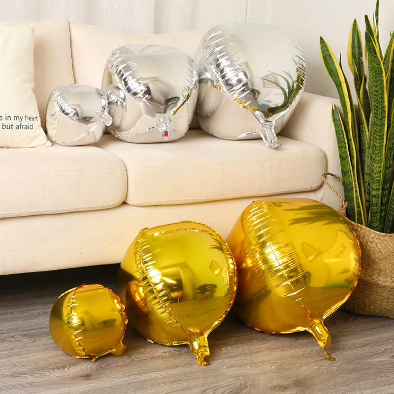 

2/5PCS 18/22/36inch Foil Sphere Balloons 4D Balloons Glod Silver Rose Gold Big Round Mylar Balloons for Birthday Party Decor