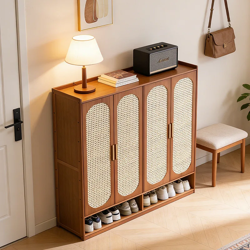 Multi-functional Arc door shoe cabinet living room home entrance entrance multi-layer shoe rack storage cabinet