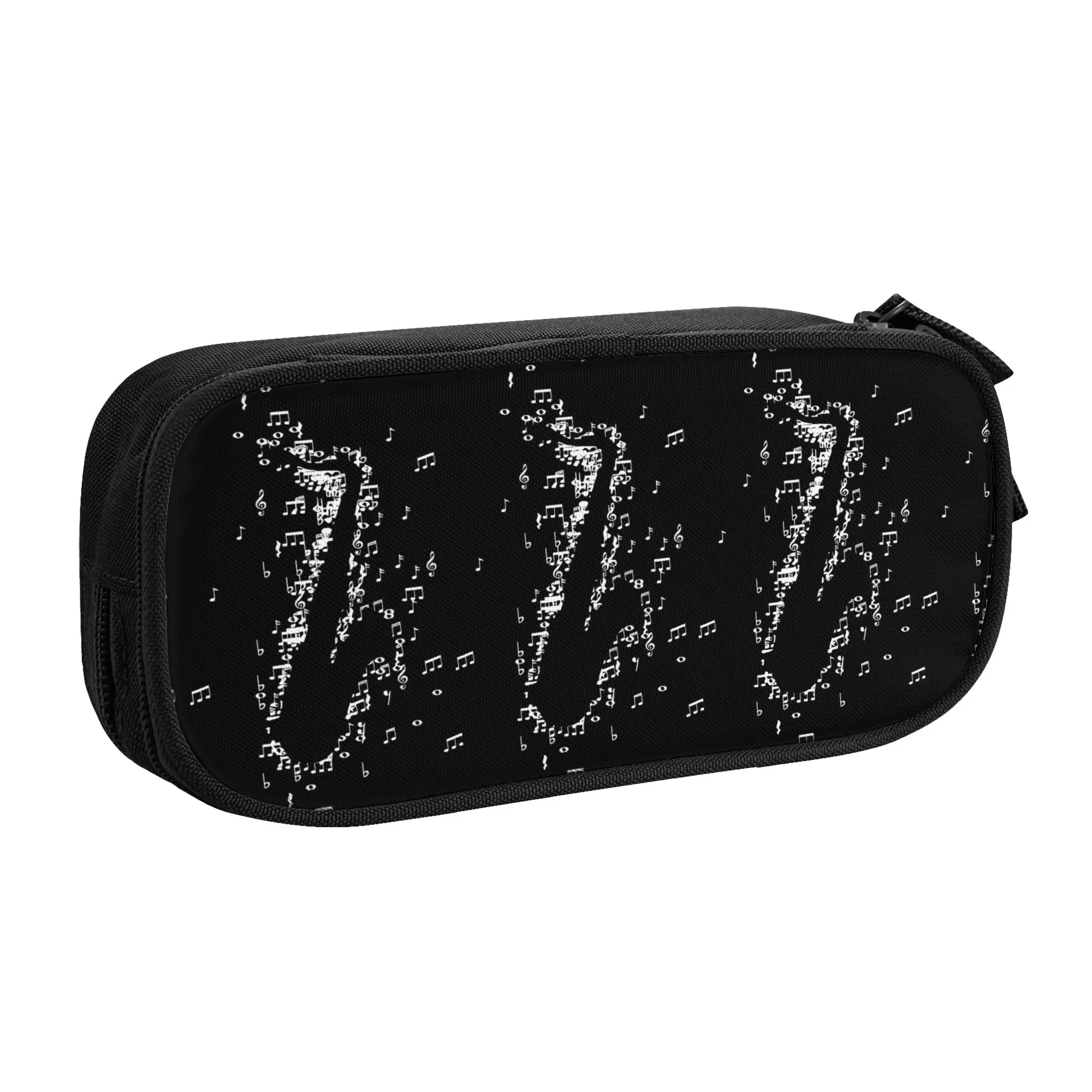 1 piece Stylish Saxophone Pencil Case Teen Pen Bag Music Notes School Stationery Bag