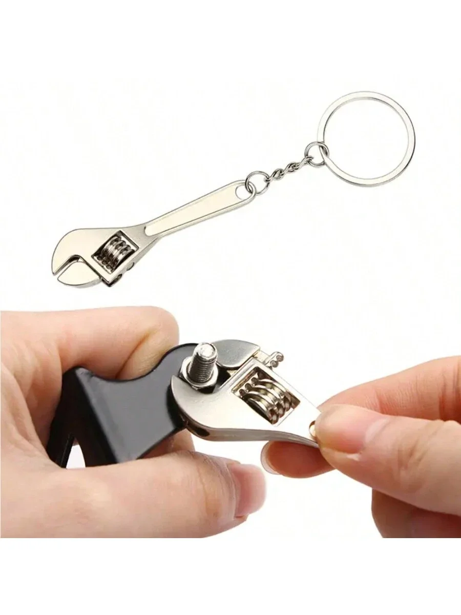 

1pc Mini Keychain Wrench - Portable, Adjustable Spanner For Car, Motorcycle & Bicycle Repair - The Perfect Gift For Men! Campin