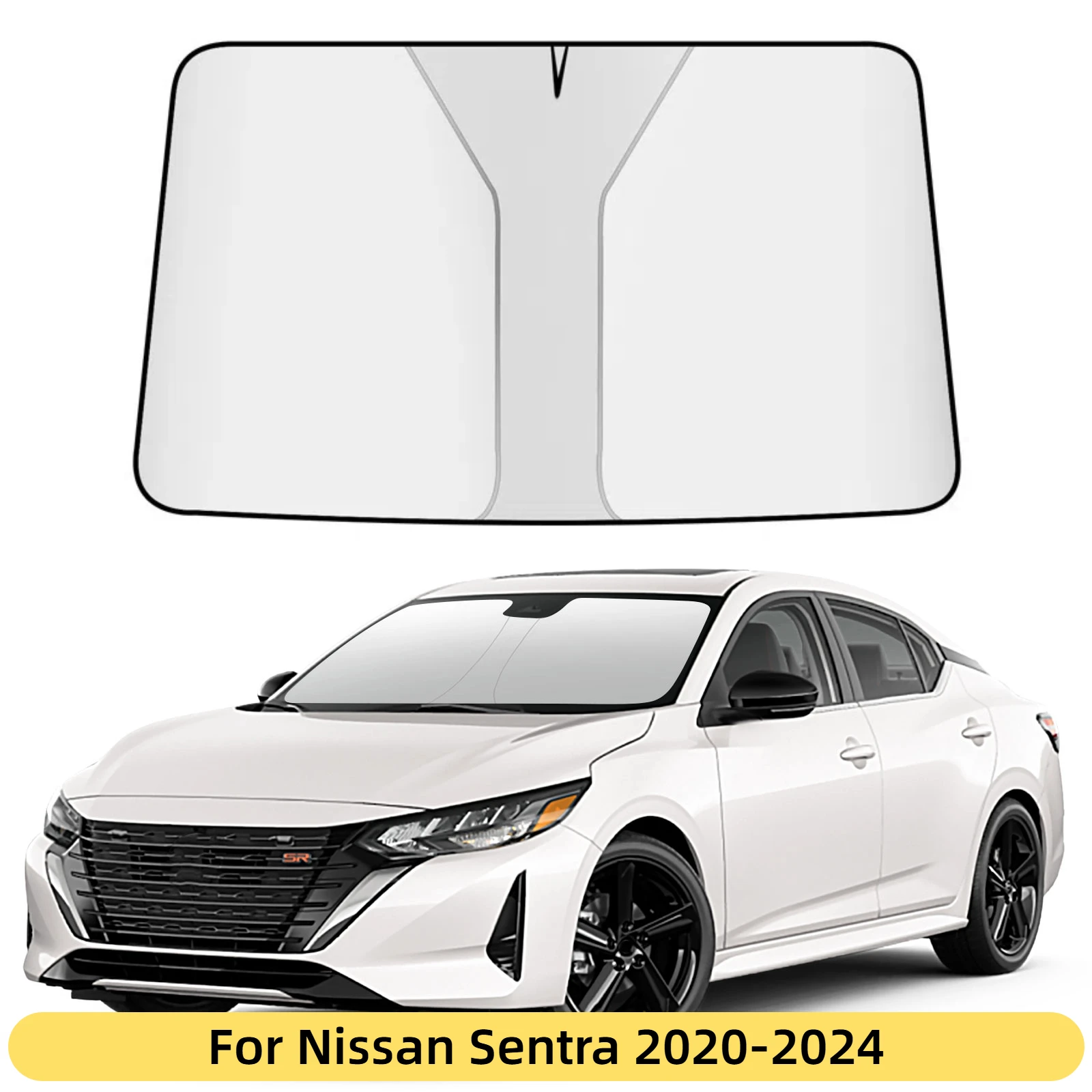 

Car Window Sun Shade Front Windshield Custom For Nissan Sentra 2020-2024 Sunshade Cover Window Sun Visor Foldable Blocks UV Rays