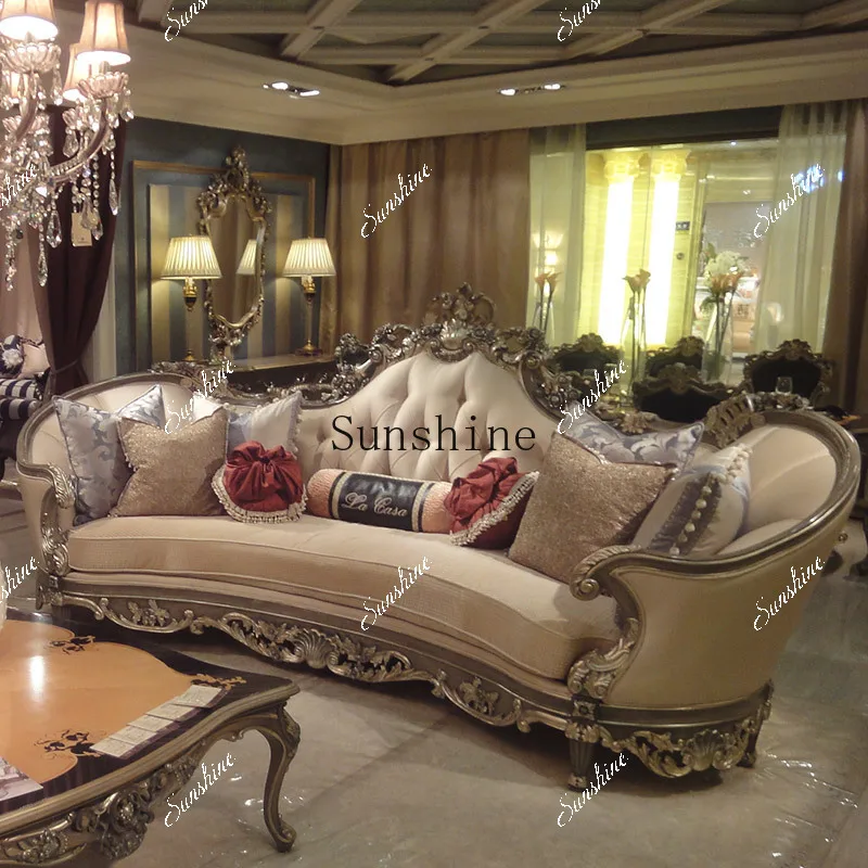 European fabric sofa combination 123 living room size apartment neoclassical FT
