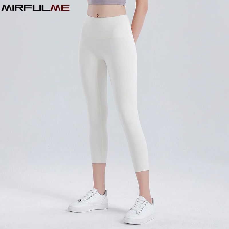 

Women Cropped Pant Yoga Hip-Lifting Sport Leggings Elastic Capris Running Cropped Trouser Tummy Control Gym Fitness Tights Femme