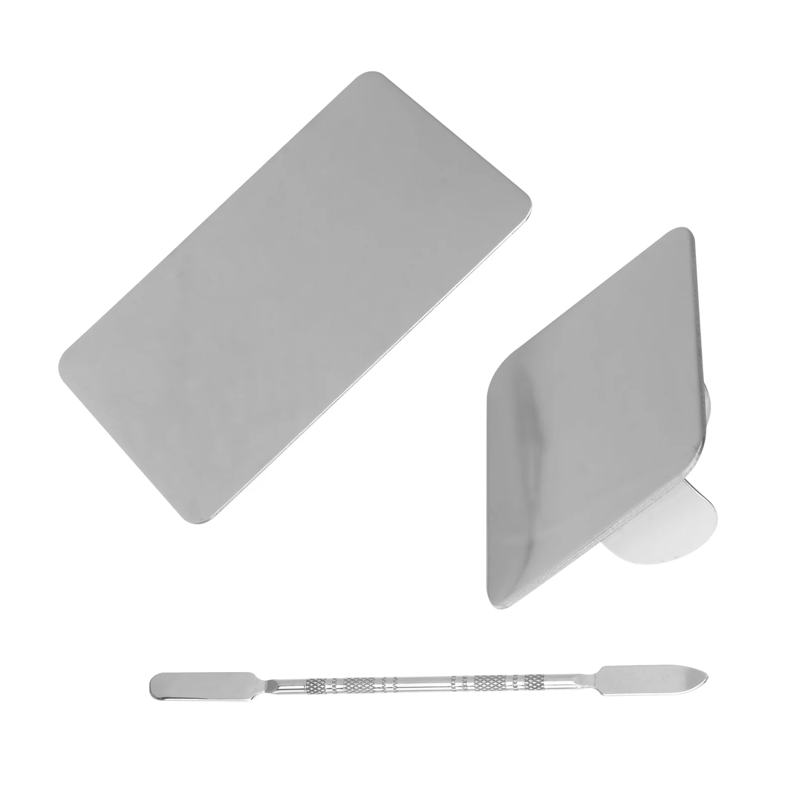 2-set roestvrijstalen vingerring voor make-up nail art palet manicure diy kleurmengplaat salon gereedschap