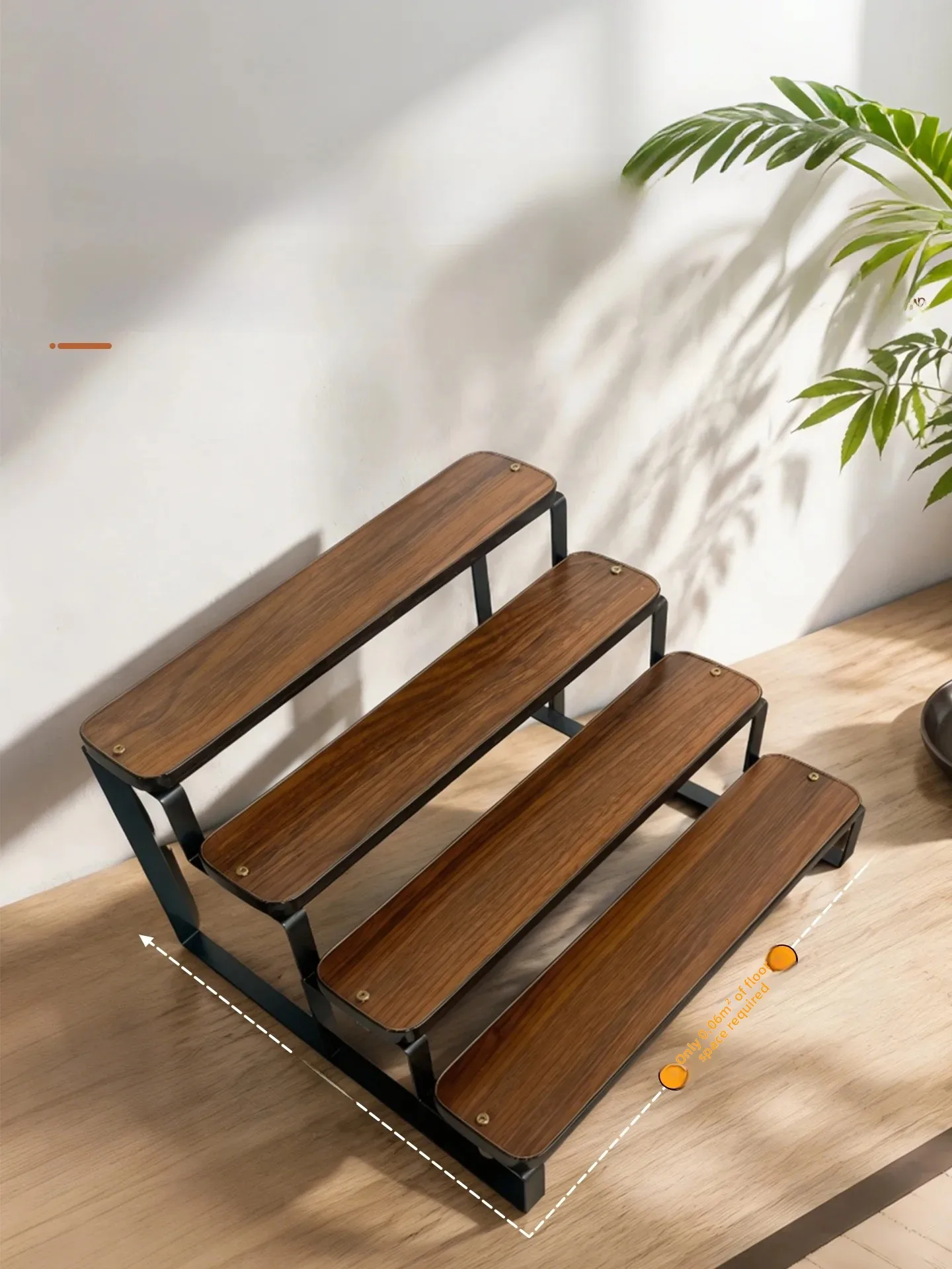 Multi-Layer Display Shelf Desktop Organizer Home Use Hierarchy Minimalist Step Shape Storage Rack Iron Material Simple Style