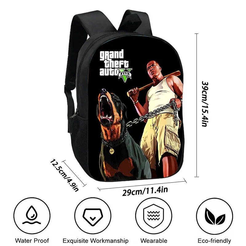 Mochila für Grand Theft Auto Collage Schult aschen für Jungen Mädchen wasserdicht College School Abenteuers piel Gta Bag Print Bücher tasche