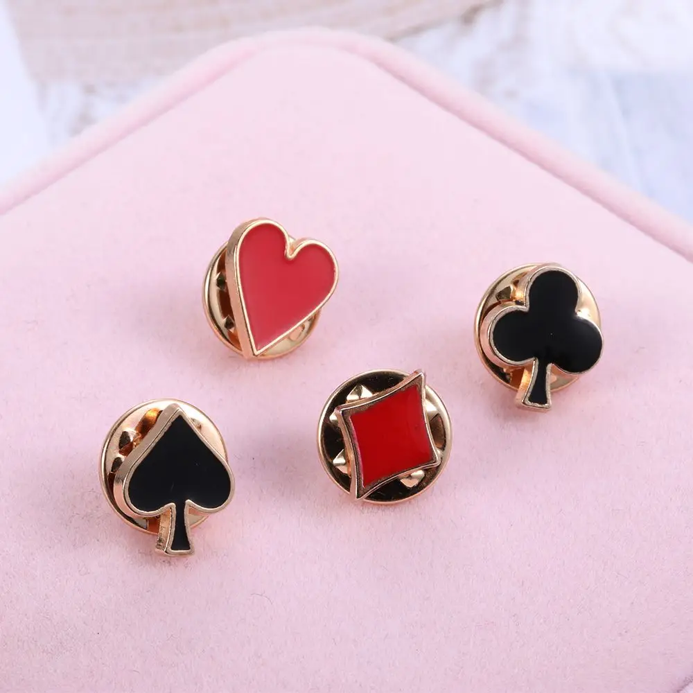 4 ชิ้น/เซ็ตผู้หญิงผู้ชายตลกโป๊กเกอร์รูปเข็มกลัด Boutonniere COLLAR Pins ป้าย