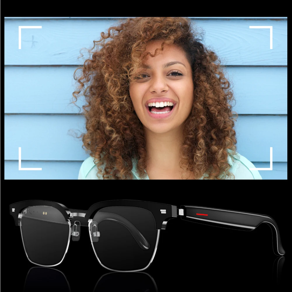 Smart Glasses AI Voice Assistant BT Audio Glasses Remote Shooting Wearable Eyeglass Open Ear Sound Mic & Speakers for Women Men - view 3