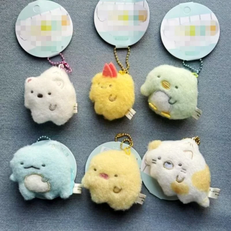 Japanese Cartoon Sumikkogurashi Q-Version Palm Doll Diy Clothesline Hanging Toy Decoration Girl Kawaii Car Keychain Doll Pendant