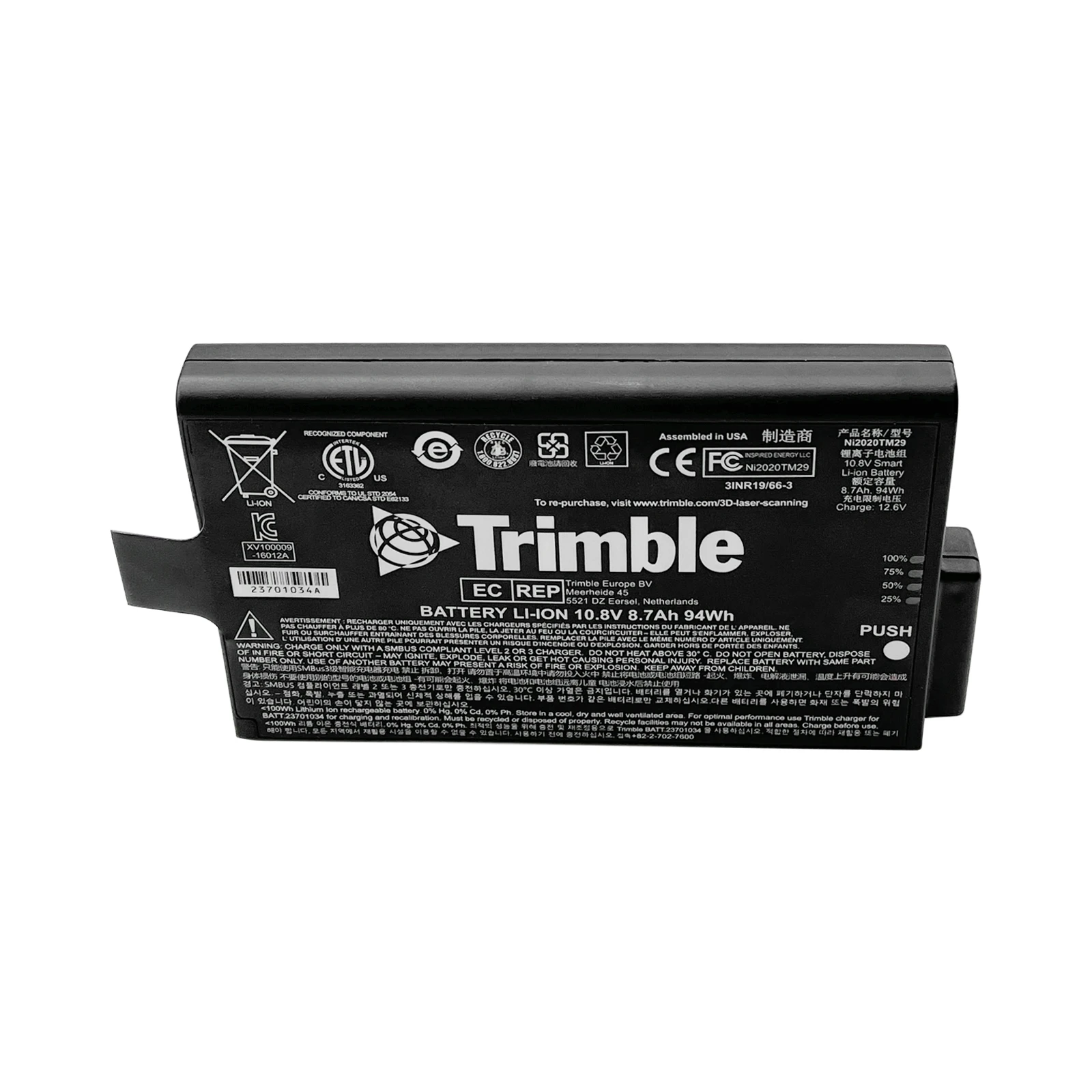 الماسحات الضوئية بالليزر ثلاثية الأبعاد بطارية TX6 TX8 لبطارية Trimble Li-Ion عالية السعة