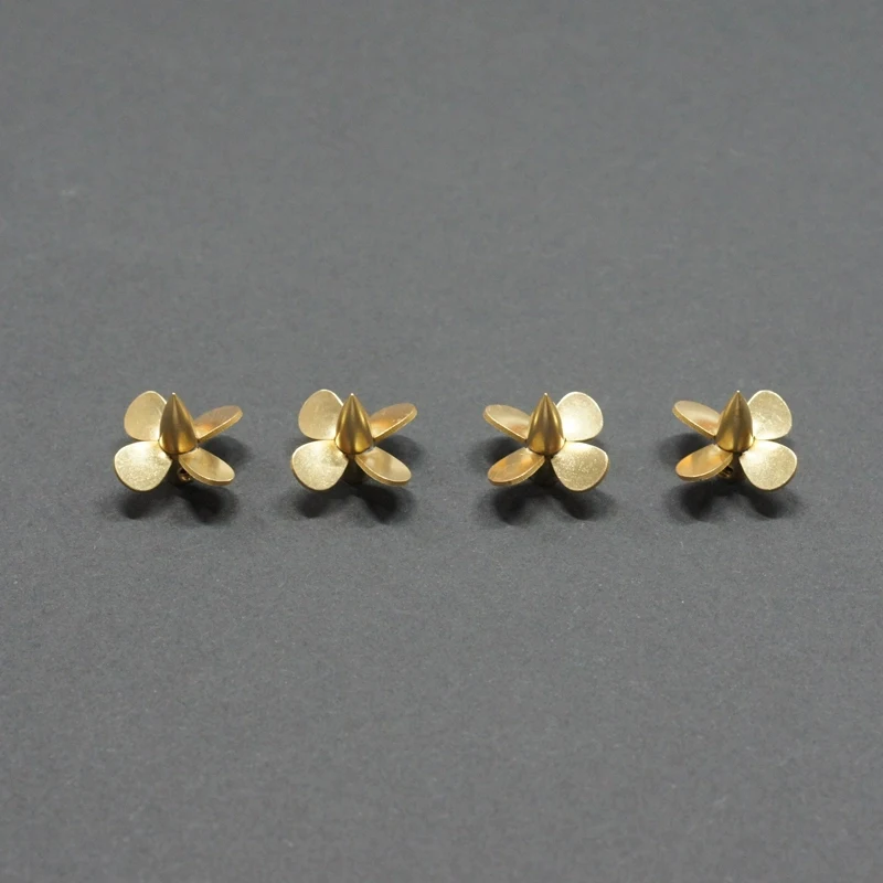 2Pairs 1/350 Scale Model Ship Copper Propeller 13.5x1.5mm 14x2mm 4-blade Paddle for RC Boat Props Replacement