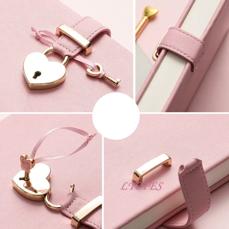 Secret Notebook Ruled Journal Lined Diary With Lock Creative Gift Heart Lock