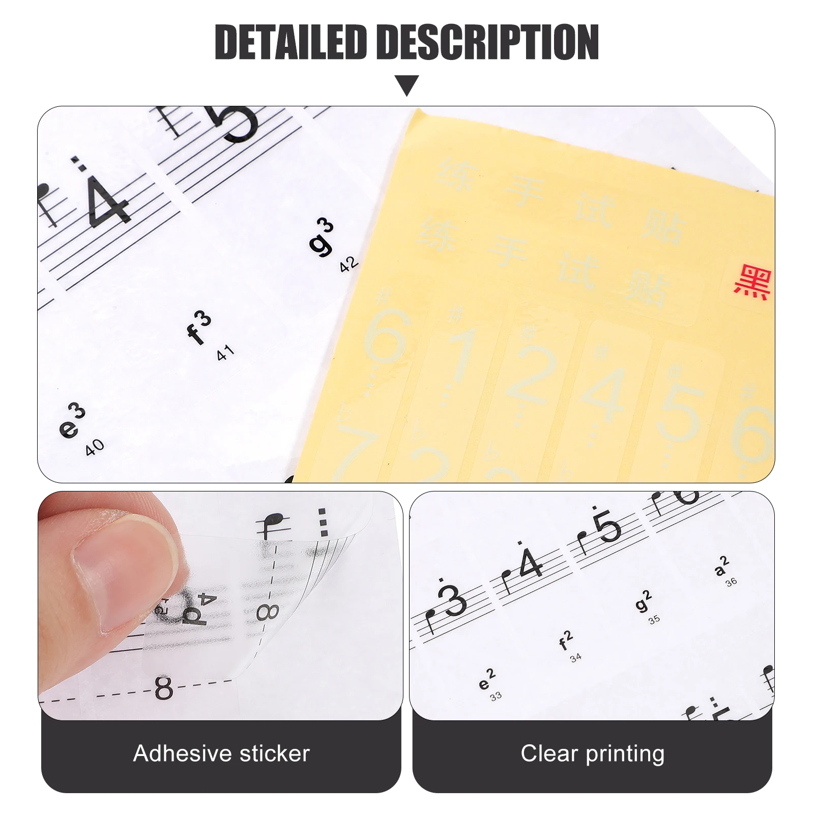 

Piano Keyboard Stickers Music Notes Stay for Musical Gadgets 88 Keys Electronic Labels Kids Beginners Practical Useful