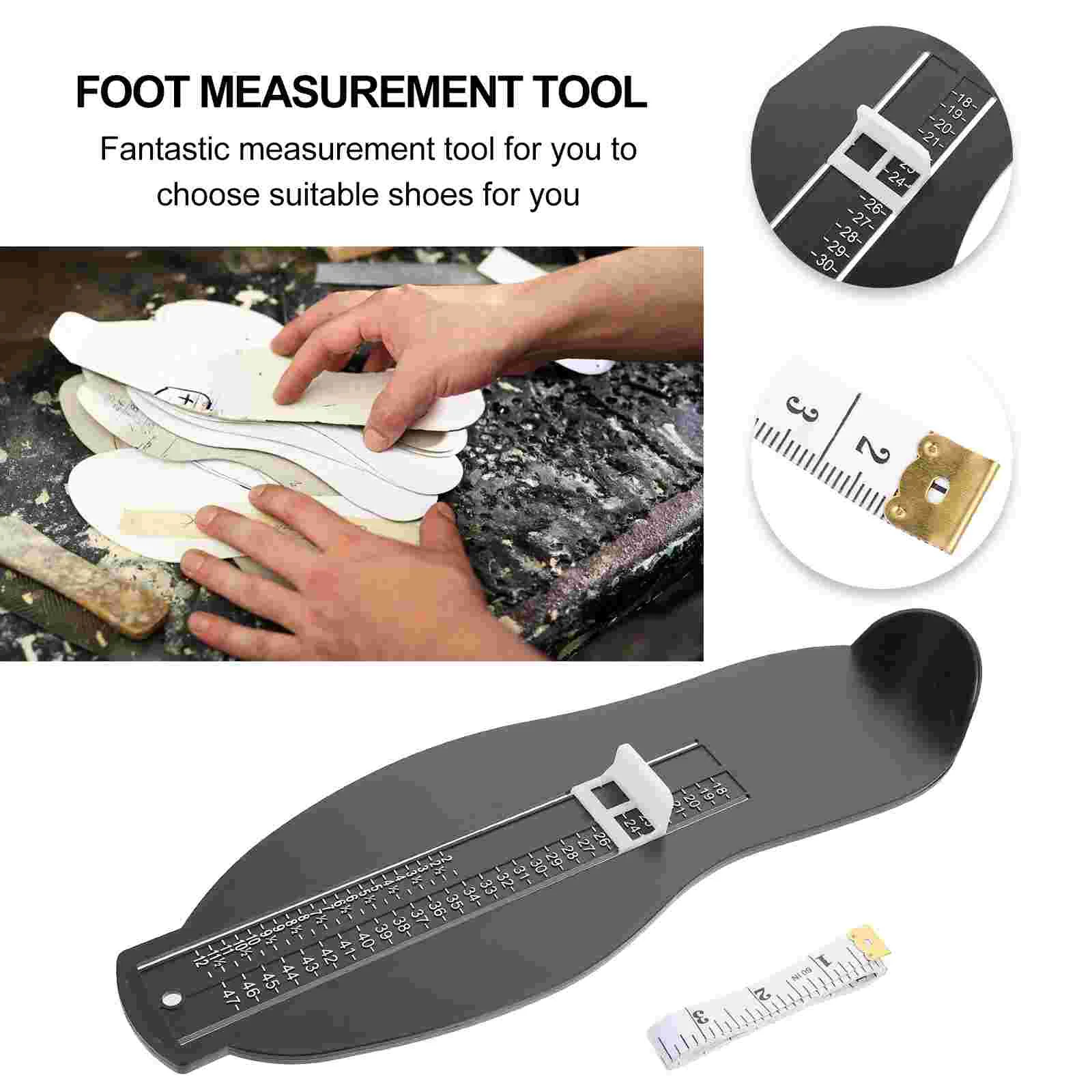 Foot Measuring Device Length Ruler Adult Gauge Tape Shoe Children's Measure Plastic Feet