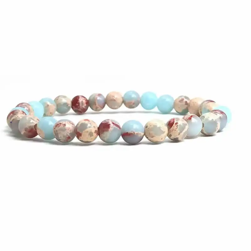Handmade Natural Gemstone Chakra Bracelet, Elastic Stretch Jewelry
