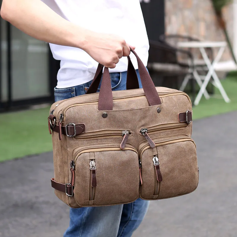 New Men Canvas Briefcase Business Laptop Handbag Large Messenger Shoulder Bag Big Casual Male Tote Back Bags Travel Suitcase