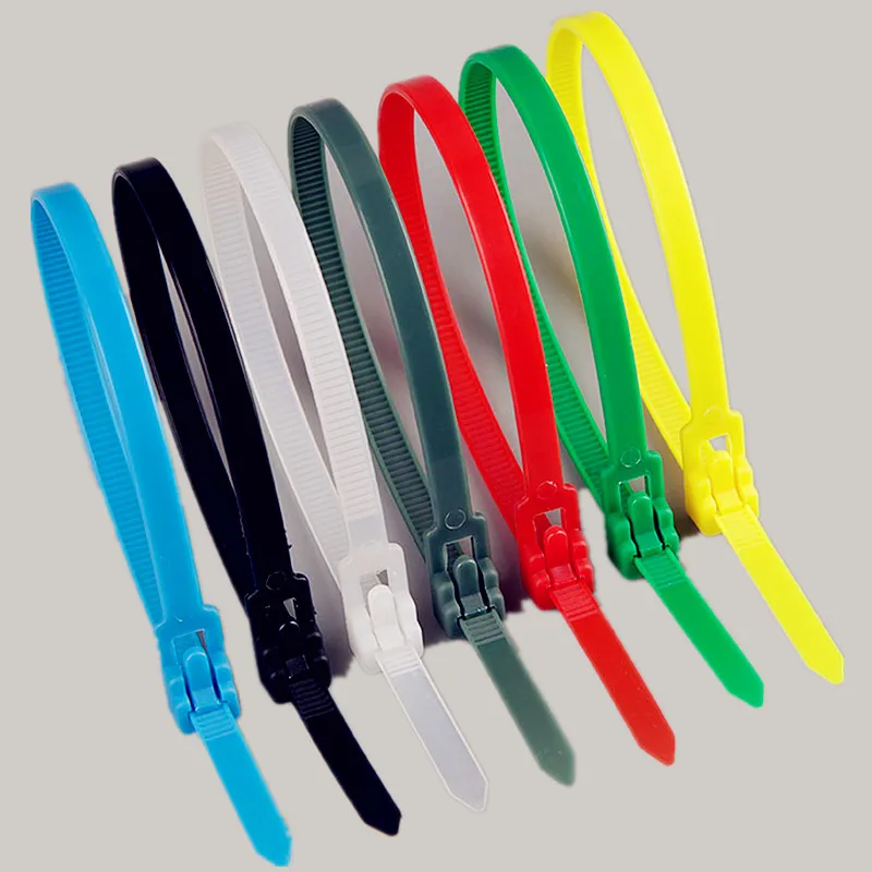 100pcs  width4.8 colours  5X200mm xintylink releasable Nylon Cable ties Network Plastic Cable Wire Organiser reusable Zip Tie C