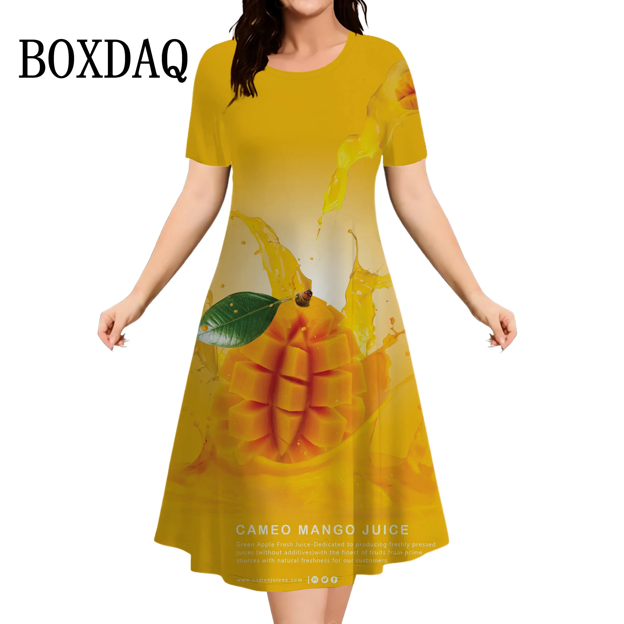 Sweet Cute Fruit Pineapple 3D Print Dresses For Women 2024 Fashion Plus Size Dress Summer Casual O-Neck Short Sleeve Loose Dress