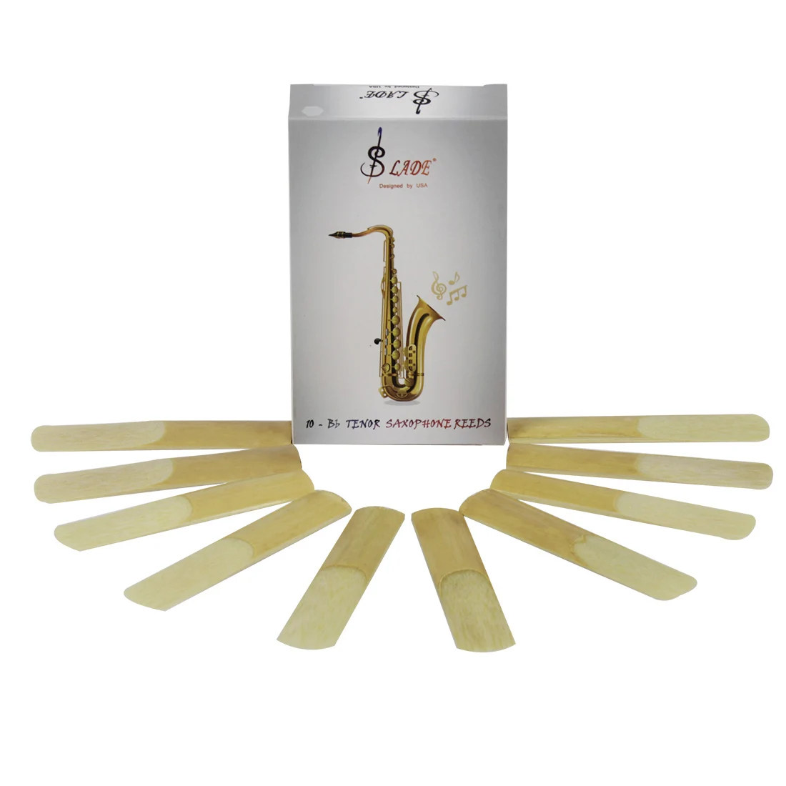 10Pcs Bb Tenor Saxophone Reeds Strength 2.0 2.5 3.0 High Quality Saxophone Reed Woodwind Musical Instrument Parts Accessories