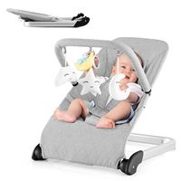 Baby Rocker, Foldable Portable Baby Swing with , Baby Rocker with 5-Point Safety Belt, Baby Cradle for Baby up to 6 Months
