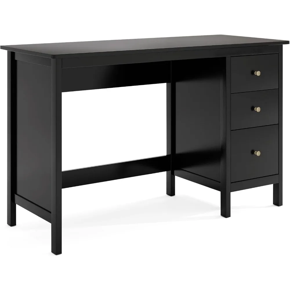 

Computer Desk with Drawers, Modern Office Table with Storage, Wood Work & Study Table for Adults, Compact Writing Desk for Small