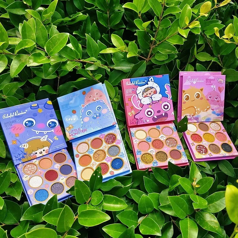 Paleta de sombras de ojos, 9 cuadrículas, brillo mate, polvo brillante, lentejuelas, brillo de escenario para ojos, paleta de sombras de ojos de neón