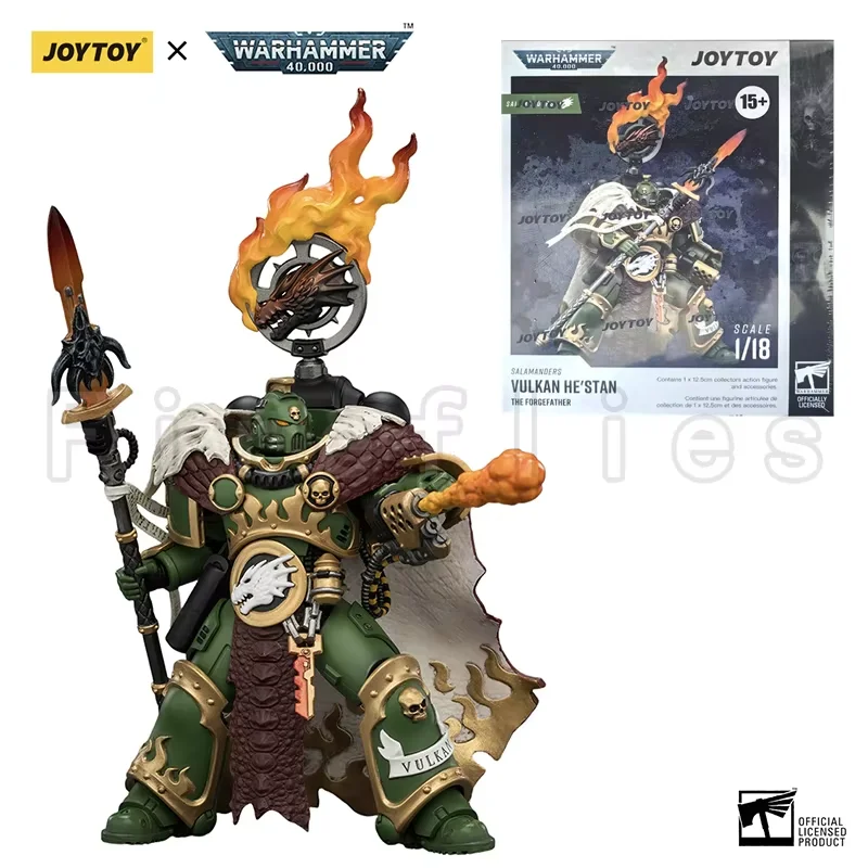 1/18 JOYTOY actiefiguur 40K Salamanders: Vulkan, Hestan de smid, de speer, Vulkan en de handschoen, de smid.