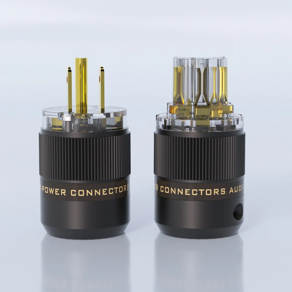 Hi-end Preffair P-078/C-078 Emas/rhodium plating US Plug Copper C13 IEC Connector untuk DIY HiFi Audio AC Power Cable Cord