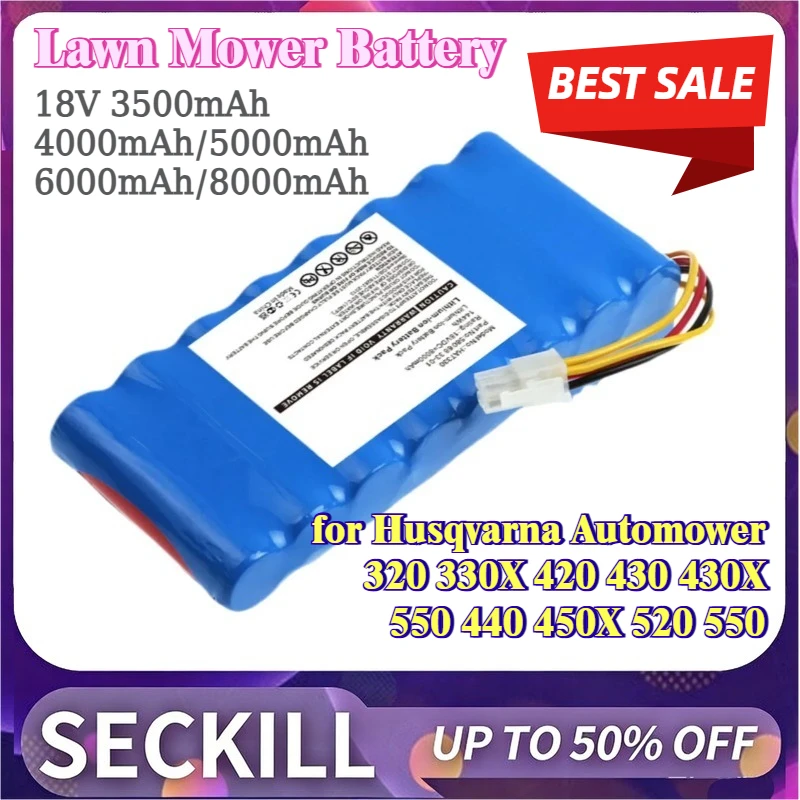 

3500/4000/5000/6000/8000mAh Lawn Mowers Battery Compatible for Husqvarna Automower 320 330X 420 430 430X 550 440 450X 520 550