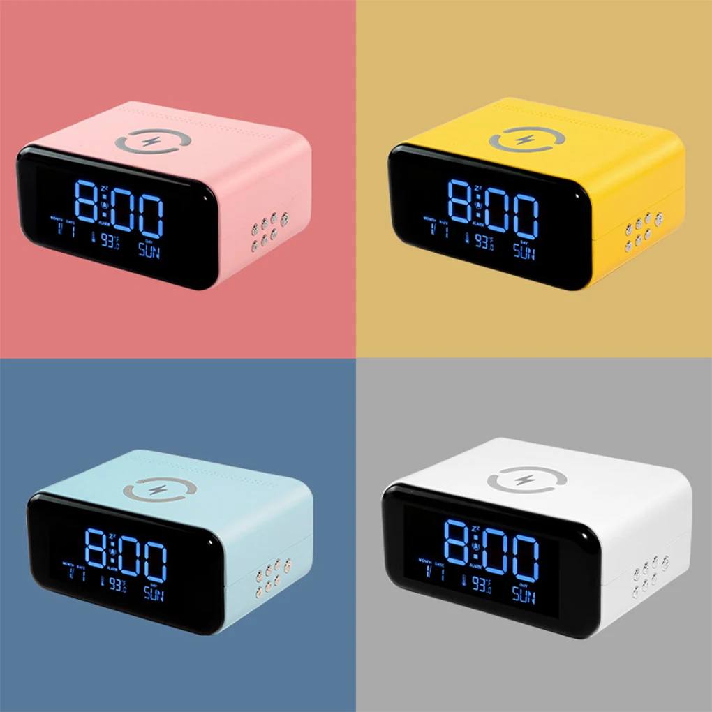 ABS Alarm Clock Charging Station With Bluetooth Speaker And Wireless Charging Easy To High Fidelity