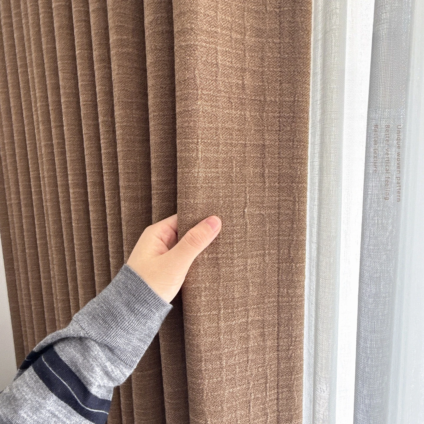 Custom Size Cotton and Linen Mid-century Style Bedroom Simple Curtains Blackout High-end for Living Dining Room Bedroom Window