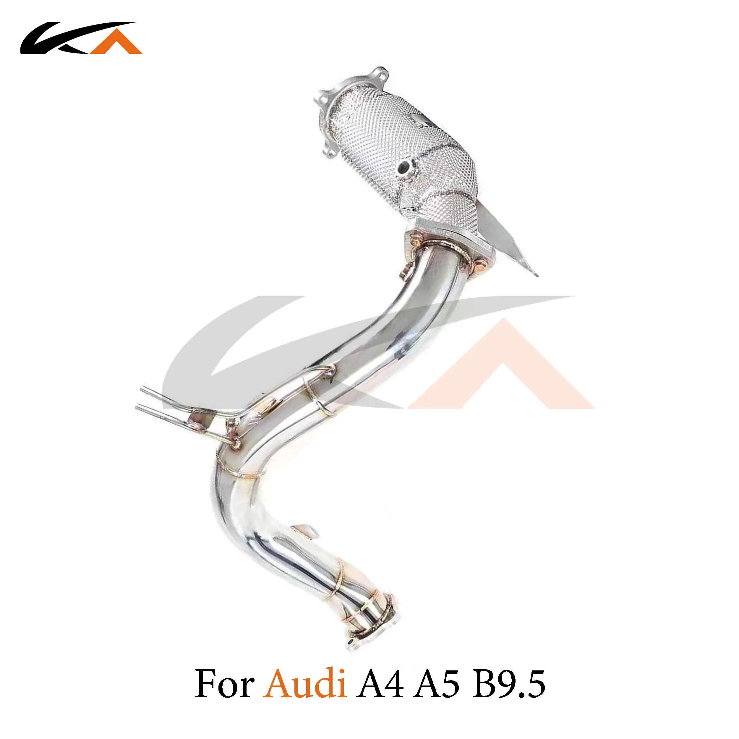 KA Tuning downpipe exhaust steel headers for Audi A4 B9.5 2.0T downpipe performance heat shield catalysis