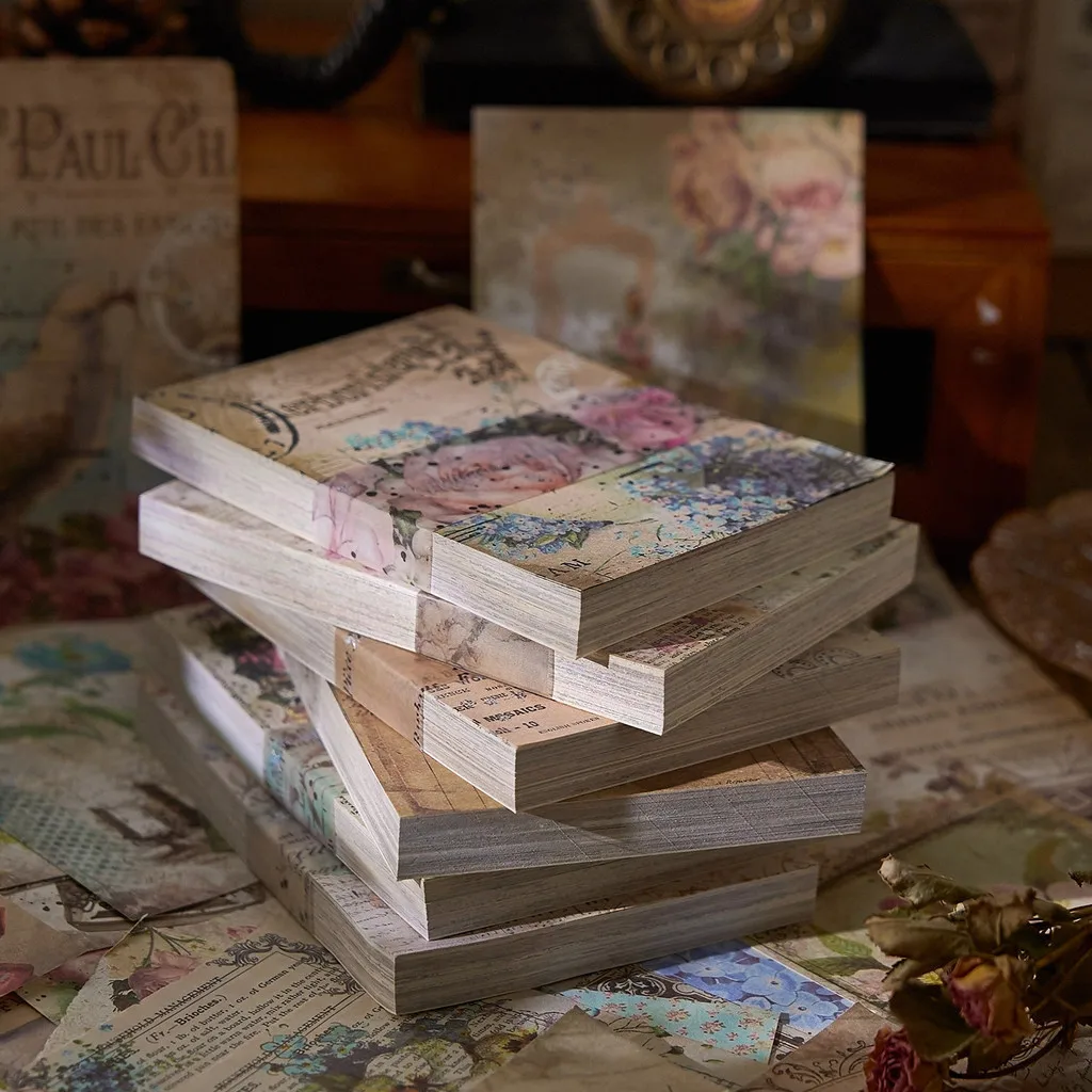 Papier de scrapbooking vintage, collage de bricolage, fournitures de journal indésirable, décor de licence esthétique, 100 feuilles