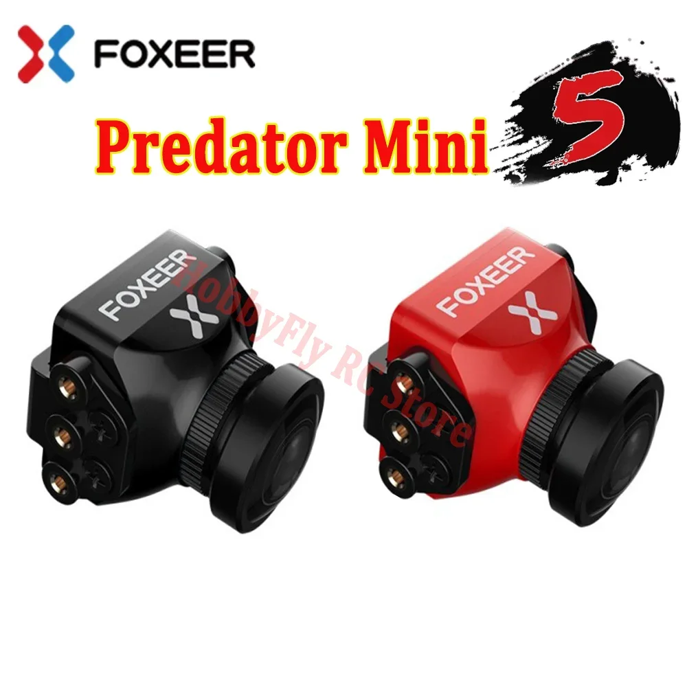 FOXEER Predator V5 Mini FPV Camera 4.5V~20V 0.01Lux 16:9/4:3 PAL/NTSC switchable Super WDR OSD 4ms Latency for RC Racing Drone