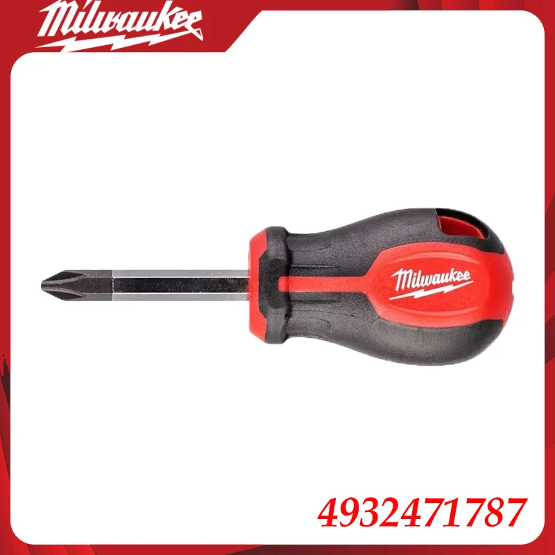 1pc Milwaukee 4932471787 Stubby Phillips Screwdriver Anti-Slip Grip Magnetic Tip Compact Short Handle for Quick Repair Jobsite