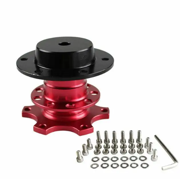 Aluminum 6 Hole Car Steering Wheel Quick Release Snap off Hub Adapter Kit