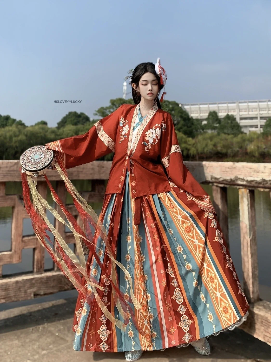 فستان هانفو التقليدي المطرز الجنية وي جين مجموعة كاملة فستان هانفو فستان هانفو أزياء نسائية صينية لأسرة تانغ #4