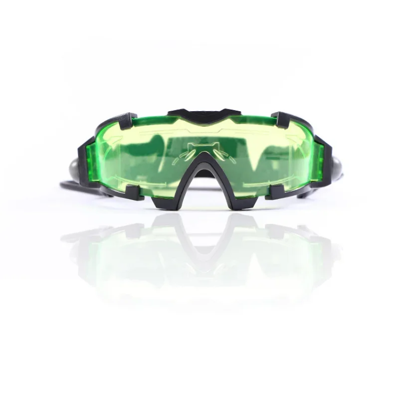 Ajustável LED Night Vision Motocicleta Goggles, Motorbike Racing, Caça Óculos, Óculos com Flip-Out Light, Windproof