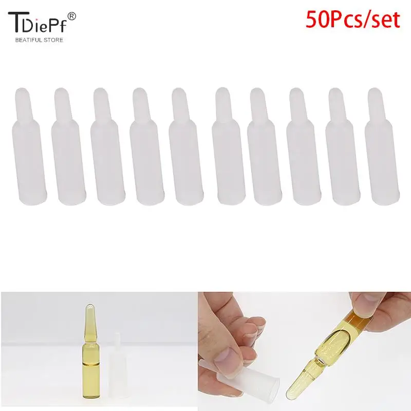 50Pcs 2ml Emery Glass Bottle Silicone Dropper Vial Opener Ampule Breaker Dripper Ampoule Bottle Opener Vial Opener+Cap