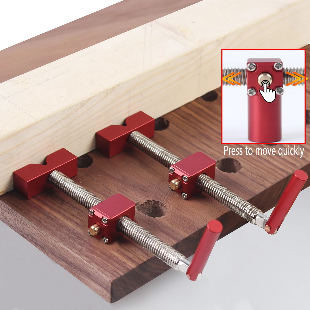 

Быстросъемные фиксаторы для верстака (Woodworking Fast Bench Dog Brake Inserts) – быстрозажимные зажимы-фиксаторы для стола с отверстиями 19/20 мм, для столярных работ
