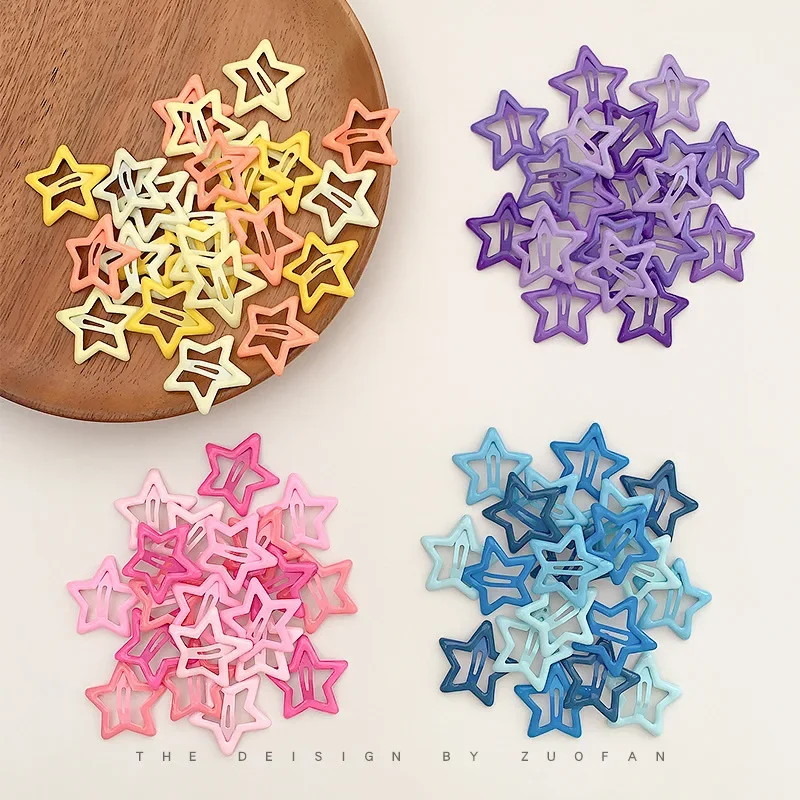 

20pcs Colorful Star BB Hair Clips Girls Y2K Cute Star Barrettes Women Simple Metal Snap Clip Headdress Hair Jewelry Accessories