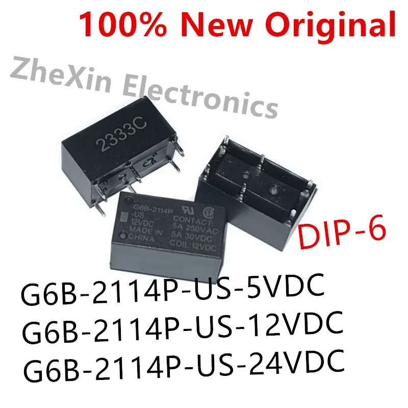 5 SZT./Lot G6B-2114P-US-5VDC 、G6B-2114P-US-12VDC 、G6B-2114P-US-24VDC DIP-6 Nowy Oryginalny Przekaźnik Zasilania G6B-2114P-US