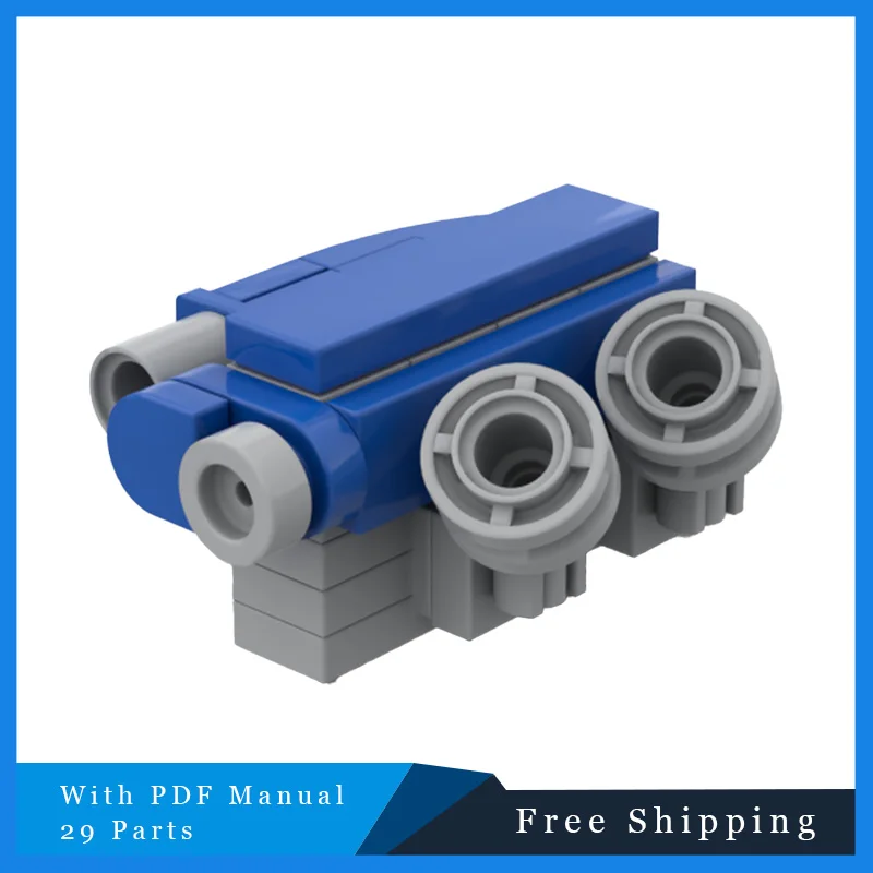 29 PCS MOC Creative Grey Blue Engine Modular Building Blocks Model Children's DIY Assembly Toys Sets Birthday Christmas Gifts